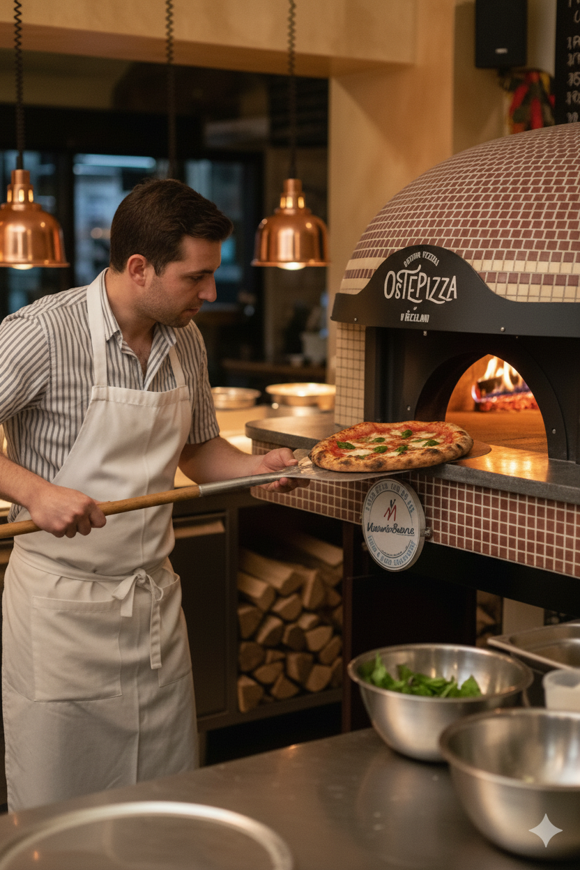 Authentic Neapolitan Pizza in a Traditional Dome Oven