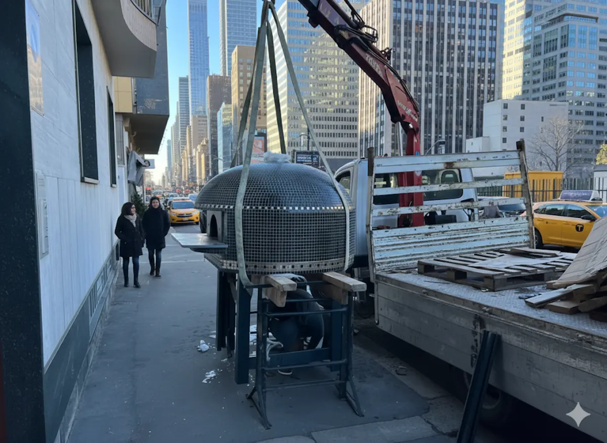Vesuviano oven delivery in New York - International logistics